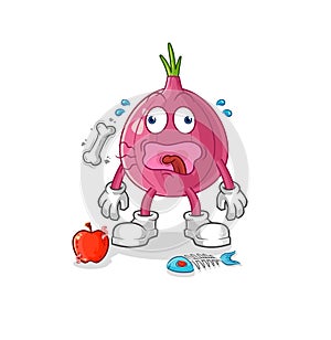 Red onion burp mascot. cartoon vector