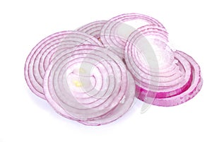 Red onion rings sliced