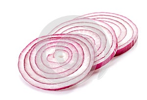 Red onion slices photo