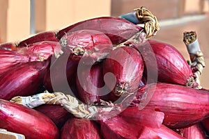 Red onions, a specialty of Tropea, Calabria photo