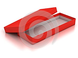 Red open empty box