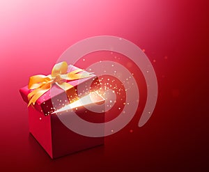 Red open gift box