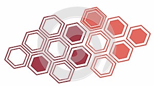 Red and Orange Abstract Hexagonal Pattern, vector design Generative AI