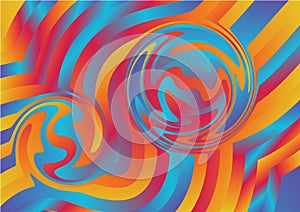 Red Orange and Blue Gradient Curvature Ripple Lines Background