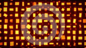 Red and orange boxes - geometry randomization concept - abstract 3D rendering photo