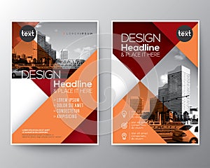 Red and Orange diagonal line Brochure annual report cover Flyer