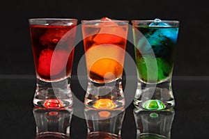 Red, orange and green shots photo