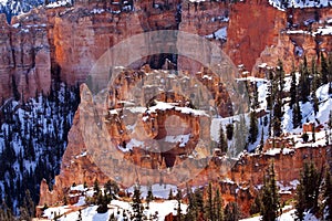 Red and Orange Hoo Doos and Cliffs in Bryce Canyon National Park photo