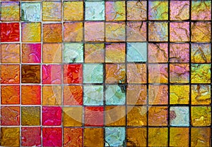 Red and Orange Iridescent Tile Grid