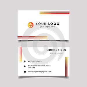 Red orange modern business card template vector