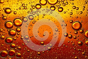 Red Orange oil drop bubbles