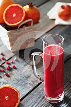 Red orange and pomegranate juice