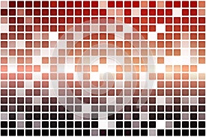 Red orange purple occasional opacity mosaic over white