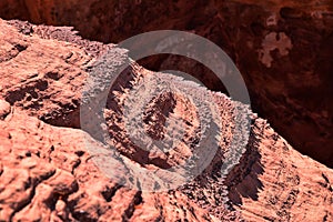 Red and Orange Sandstone Rock Formations along the Bone Wash Elephant Arch Trail in Red Cliffs National Desert Reserve in Saint Ge