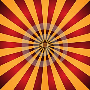 Red and Orange Sunburst Background. Radial Rays. Abstract Vector Illustration