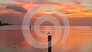 red and orange sunset view gorgeous panorama scenic with cloud sky of tropical sea beach