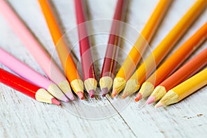 Red Orange and Yellow Colored Pencils