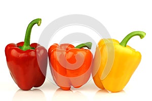 Red, orange and yellow paprika(capsicum)