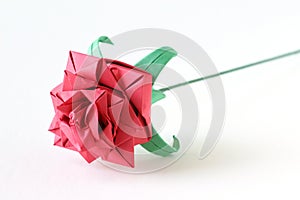 Red origami rose