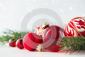 Red ornaments and img