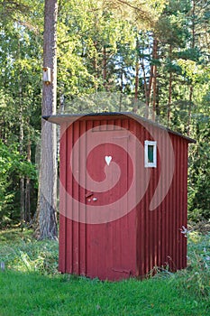 Red outhouse