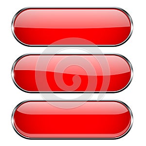 Red oval buttons with chrome frame