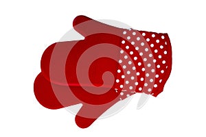Red oven protective gloves