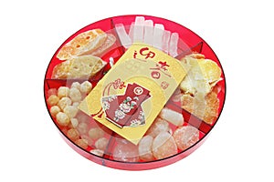 Red Packet and Chinese New Year Delicacies photo
