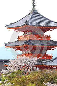 Red pagoda in Kyoto