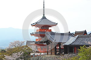 Red pagoda in Kyoto