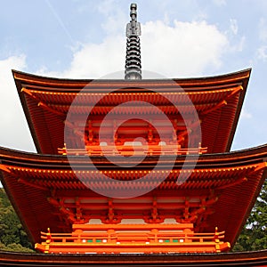 Red pagoda in Kyoto