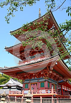 Red pagoda in Kyoto