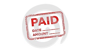 Red Paid Stamp with Date and Amount Fields