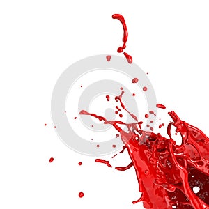 Red paint abstract splash