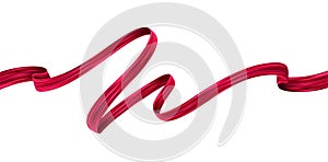 Red paint brush stroke ribbon. ÃÂ¡urly ribbon. Acrylic brush stroke. Design element