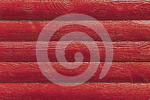 Red paint fence horizontal lines stripes boards surface wooden texture plank background