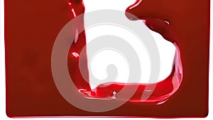 Red paint fills up screen, isolated on white FULL HD with alpha channel