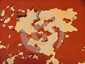 Red paint peeling