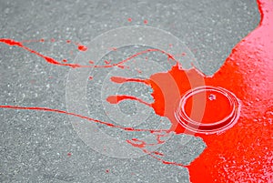 Red paint puddle