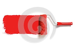 Red paint roller