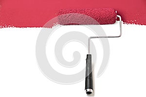 Red paint Roller Over White