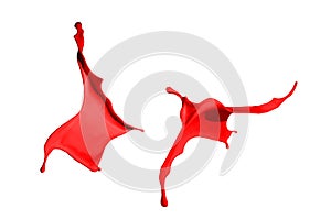 Red paint splash isolated on white background.