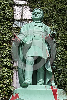 Red paint splashed on statue of Egerton Ryerson at Ryerson Univeristy photo