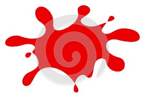 Red paint splatter icon. Vector illustration