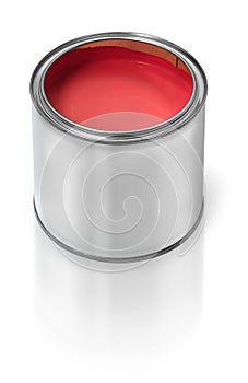 Red paint tin can