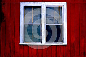 Red Paint White Window House Decoration