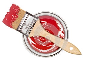 Red Paintcan and brush