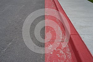Red Painted Curb No Parking