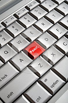 Red Panic Button on Computer Keyboard