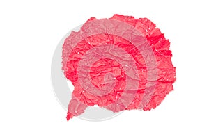 Red paper bubble on white background